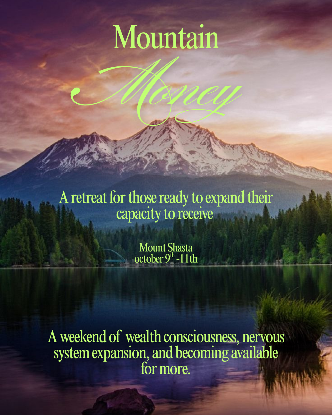 Mountain money retreat